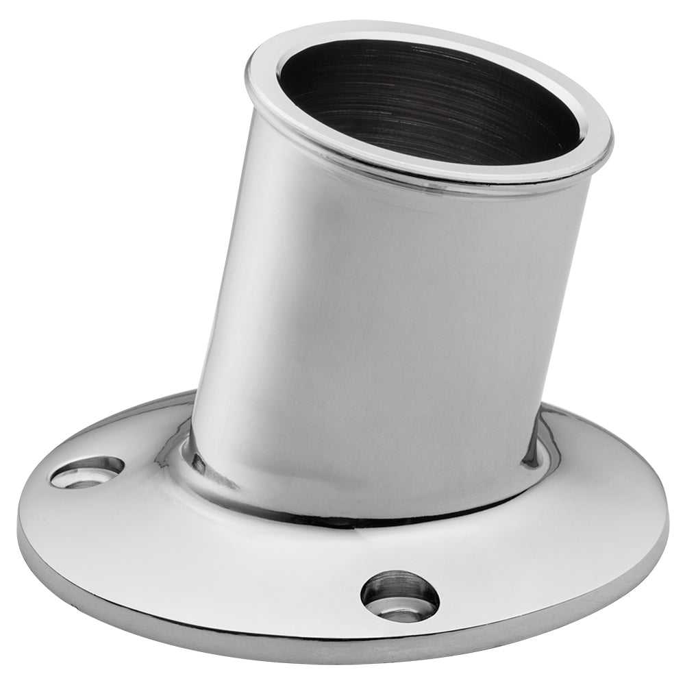 Whitecap Top-Mounted Flag Pole Socket, CP/Brass, 1-1/4" ID