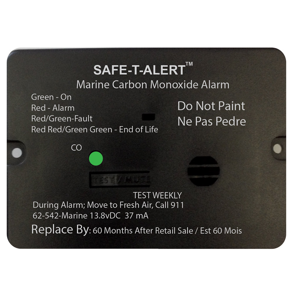 Safe-T-Alert 62 Series Marine CO Alarm w/ Relay, 12V - Black