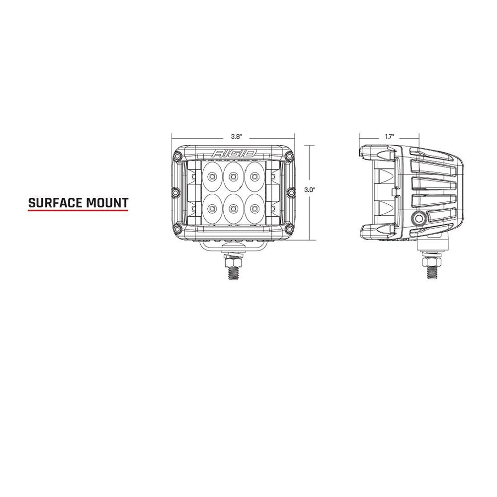 RIGID Industries 262313 D-SS PRO Driving Surface Mount Pair, Black