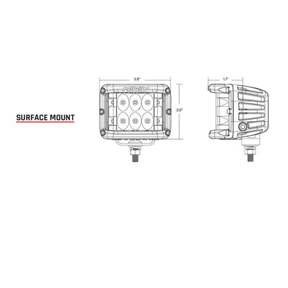 RIGID Industries 262313 D-SS PRO Driving Surface Mount Pair, Black