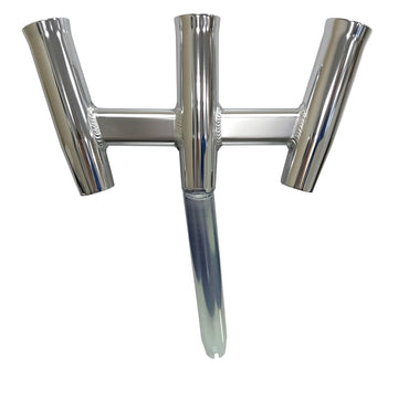 Tigress GS Trident Rod Holder, Bent Butt - Polished Anodized Aluminum