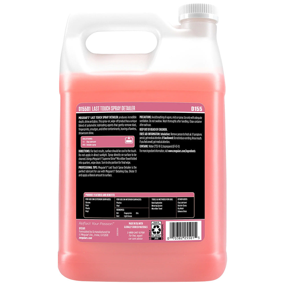 Meguiar's Last Touch Spray Detailer, 1-Gallon Case of 4
