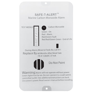 Safe-T-Alert FX-4 CO Alarm, 12V DC, 85 dB, UL 2034 & ABYC A-24 Certified