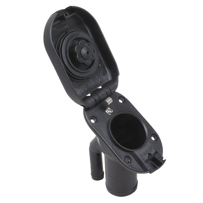 Perko Vented Gas Fill, 35° Angled Neck, 1-1/2" Hose, Black Polymer