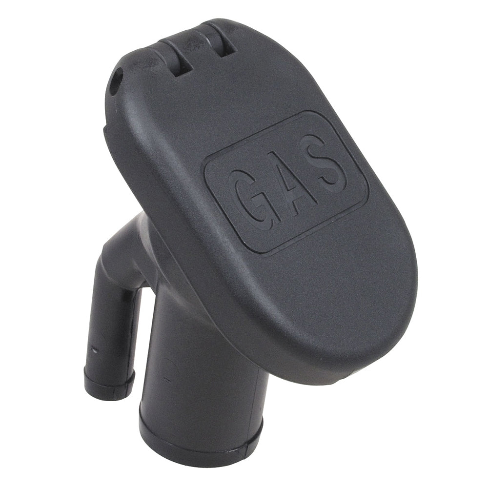 Perko Vented Gas Fill, 35° Angled Neck, 1-1/2" Hose, Black Polymer