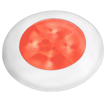 Hella Marine Red LED Round Courtesy Lamp, 24V White Bezel – IP67 Rated