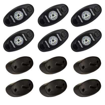 RIGID Industries 400253 A-Series Rock Light Kit, 6 Cool White LED