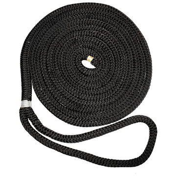 New England Ropes 5/8" Double Braid Nylon Dock Line, 50 ft, Black