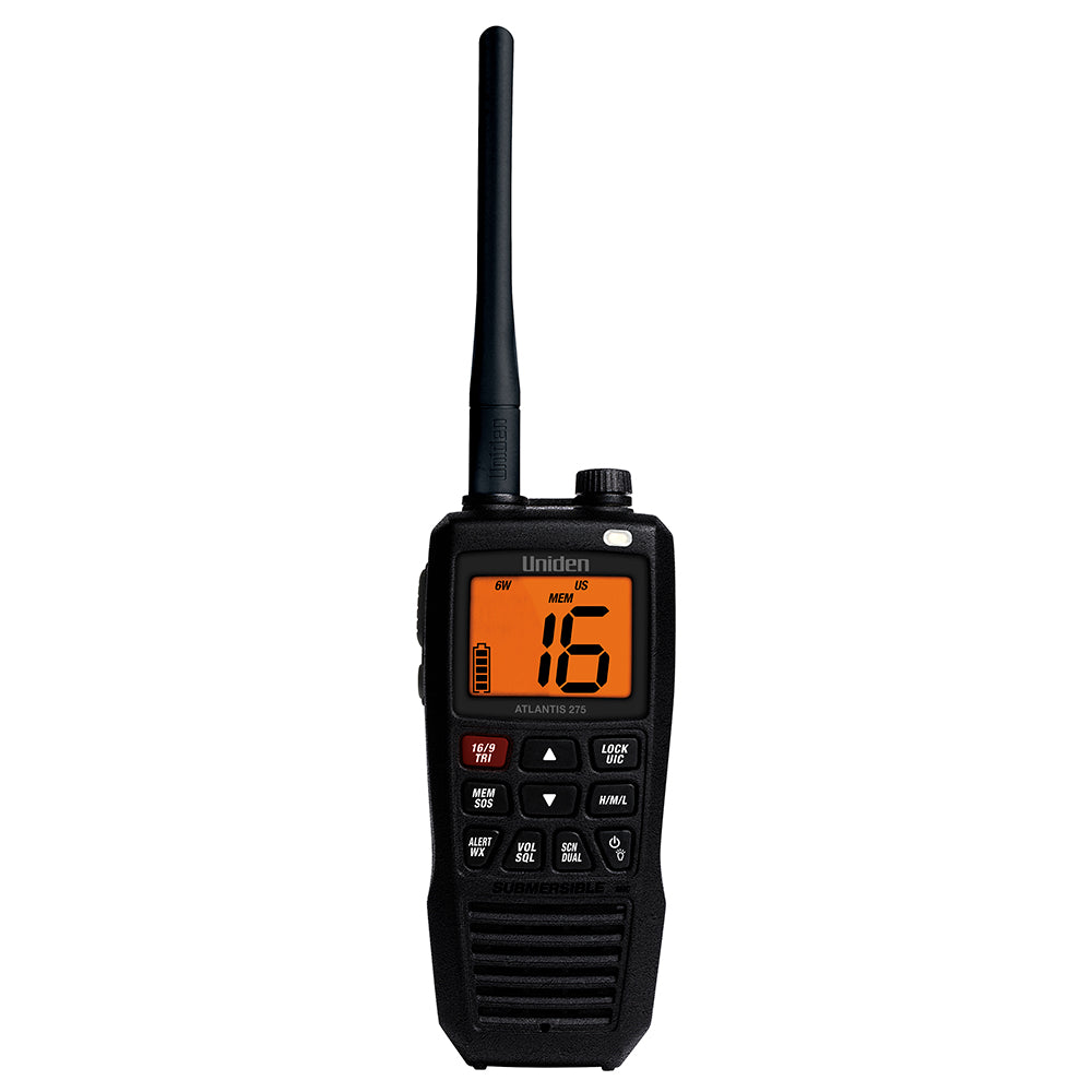 Uniden Atlantis 275 Floating Handheld VHF Marine Radio, 6W IPX8 Waterproof