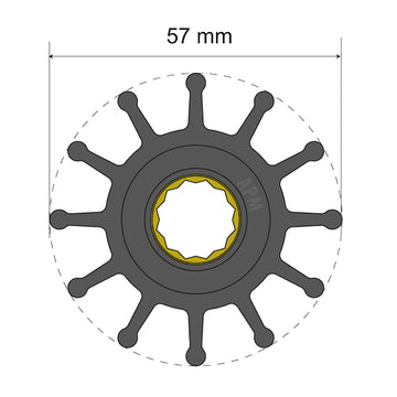 Albin Group Premium Impeller Kit, 57mm, 12-Blade – ISO 9001 Certified