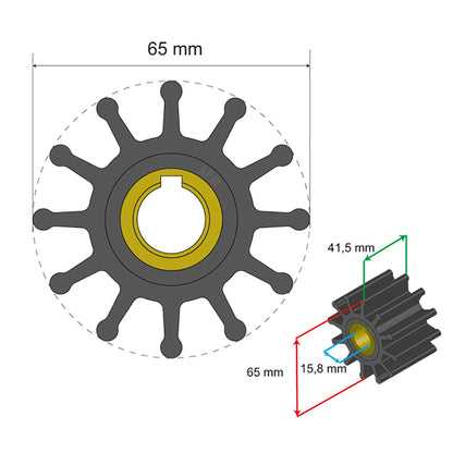 Albin Group Premium Impeller Kit, 65x15.8x41.5mm, 12 Blade – ISO 9001 Certified
