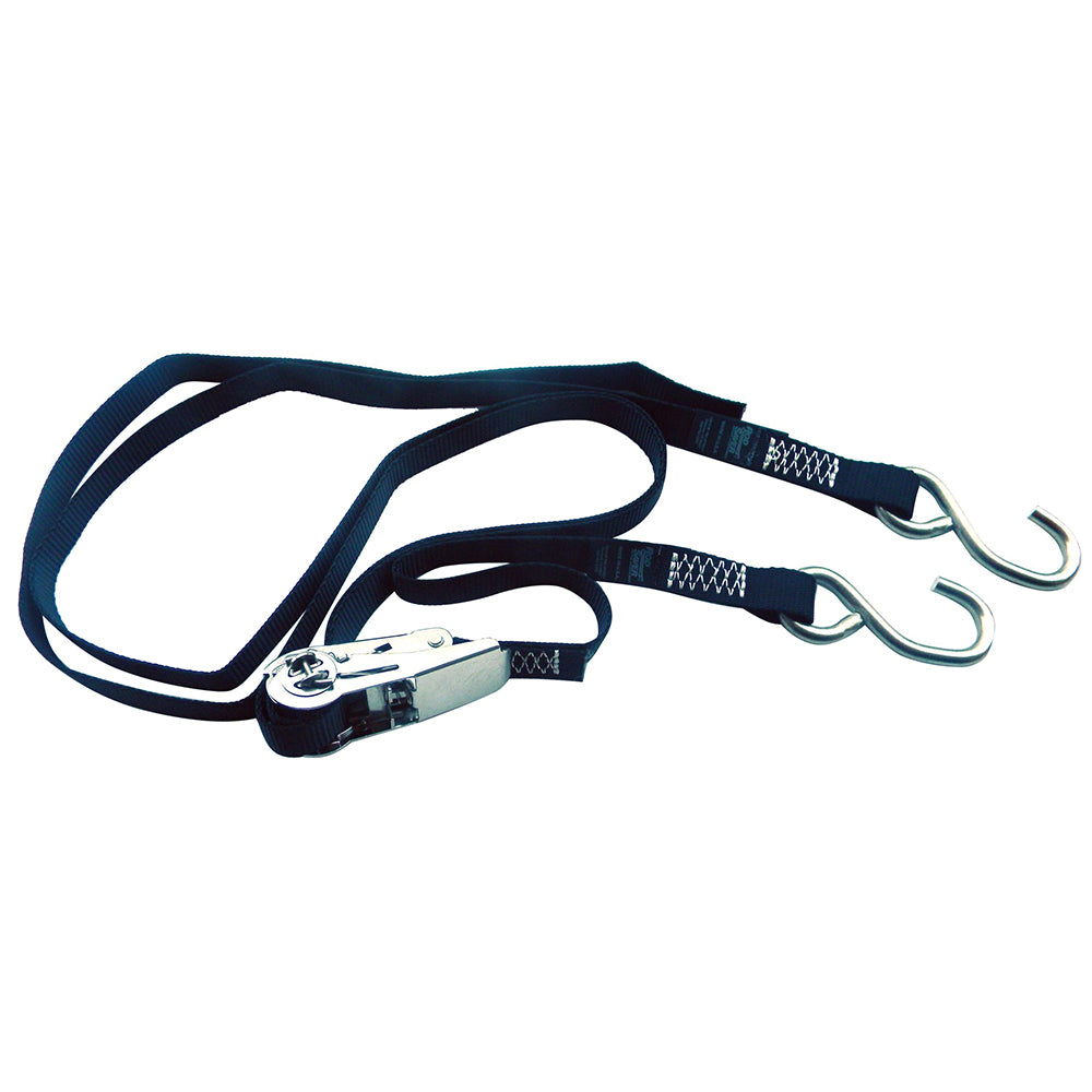 Rod Saver Stainless Steel Ratchet Gunwale Tie-Down, 1" x 16'