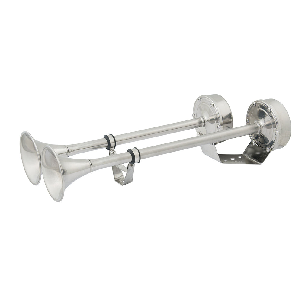 Marinco 12V Dual Trumpet Electric Horn, 123dB Stainless Steel