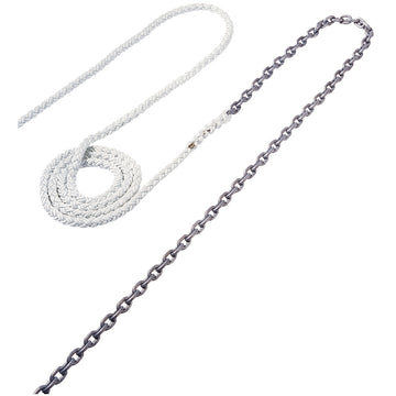 Maxwell Anchor Rode, 15' 1/4" Galvanized Chain to 300' 1/2" Nylon Brait