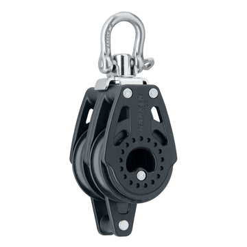 Harken 2639 Carbo Air Double Swivel Block w/Becket, 970 lb Max Load