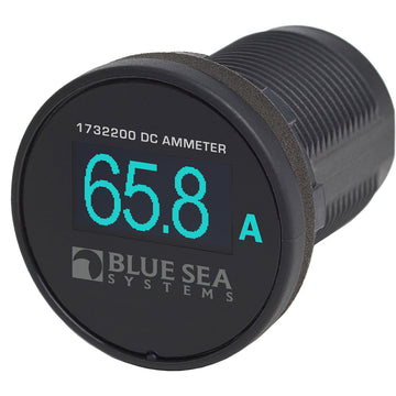 Blue Sea Systems Mini OLED Ammeter, Blue – 100A DC, 12/24V, IP66 Certified