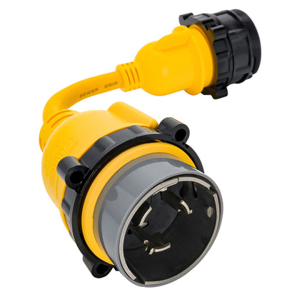 Camco Power Grip Marine Locking Adapter, 50A Male/30A Female, 12" - Weatherproof