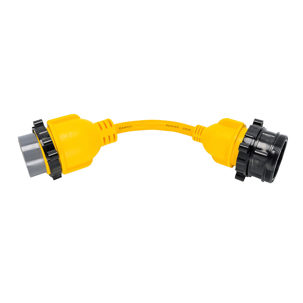 Camco Power Grip Marine Locking Adapter, 50A Male/30A Female, 12" - Weatherproof