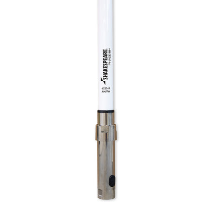 Shakespeare 6235-R Phase III AM/FM Marine Antenna, 8 ft, White w/20' Cable