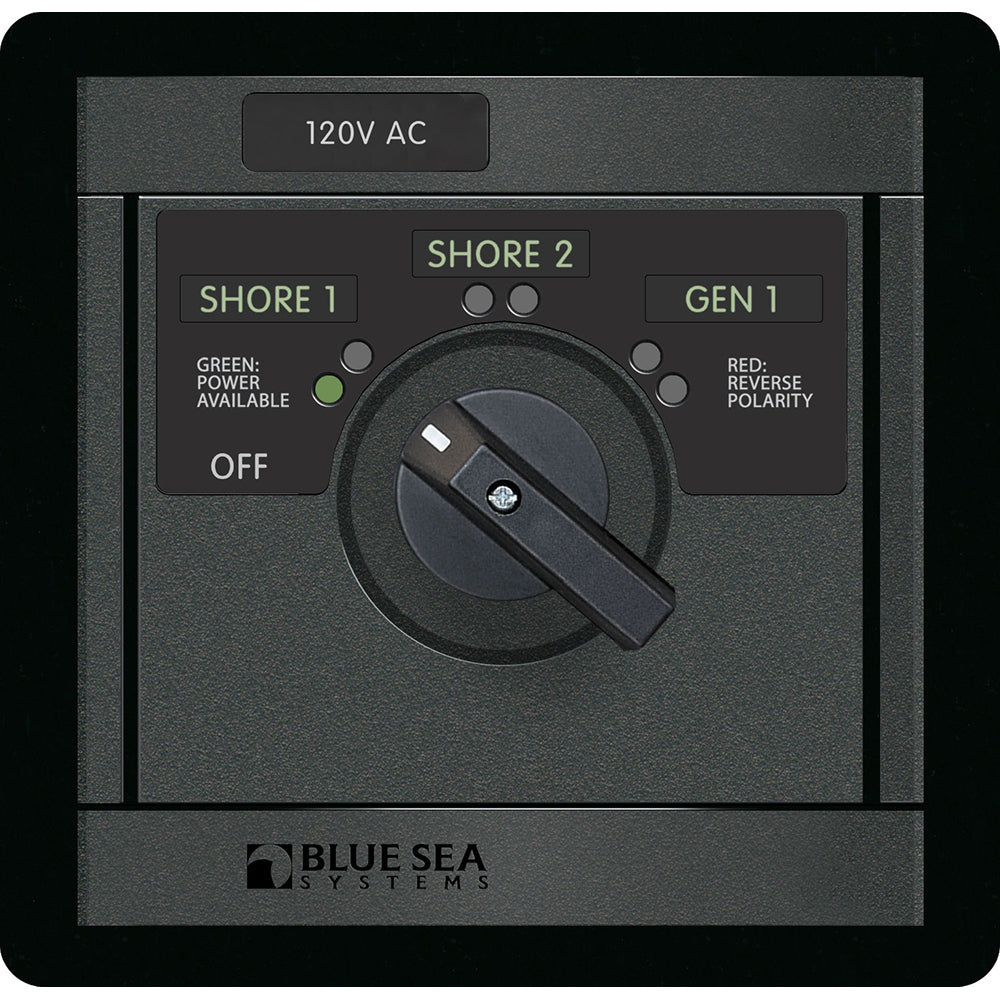Blue Sea Systems 1482 AC Rotary Switch, 120V 30A with 3 Sources, UL Listed