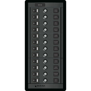 Blue Sea Systems 1461 12-Position DC Branch Circuit Breaker Panel, 12V 120A