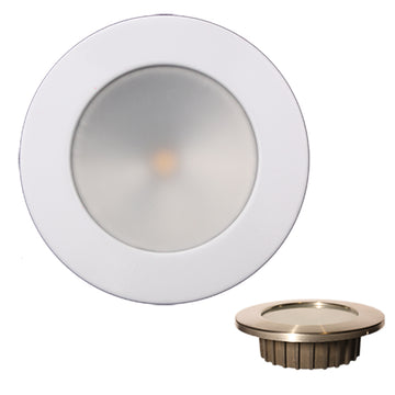 Lunasea Lighting Gen3 RGBW Recessed Light, 3.5" with White Stainless Steel Bezel