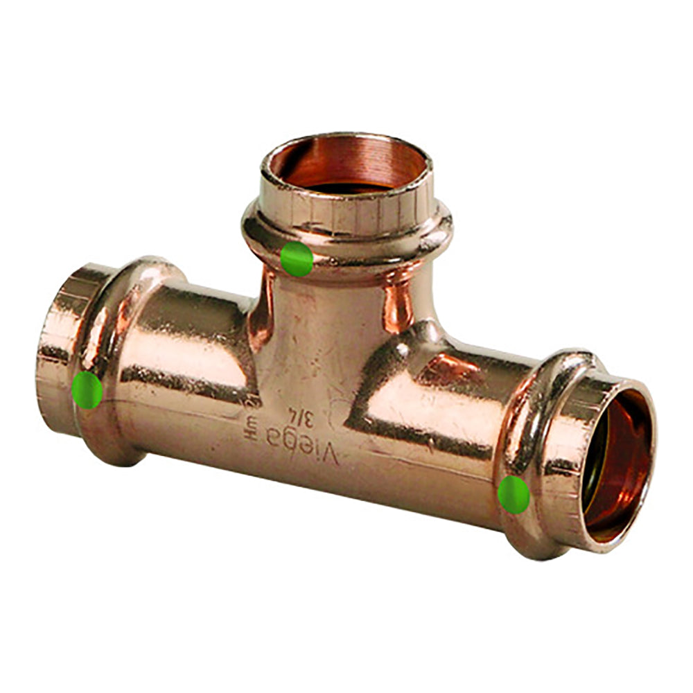 Viega ProPress 77412 1" Copper Tee, Model 2918 – Smart Connect Technology