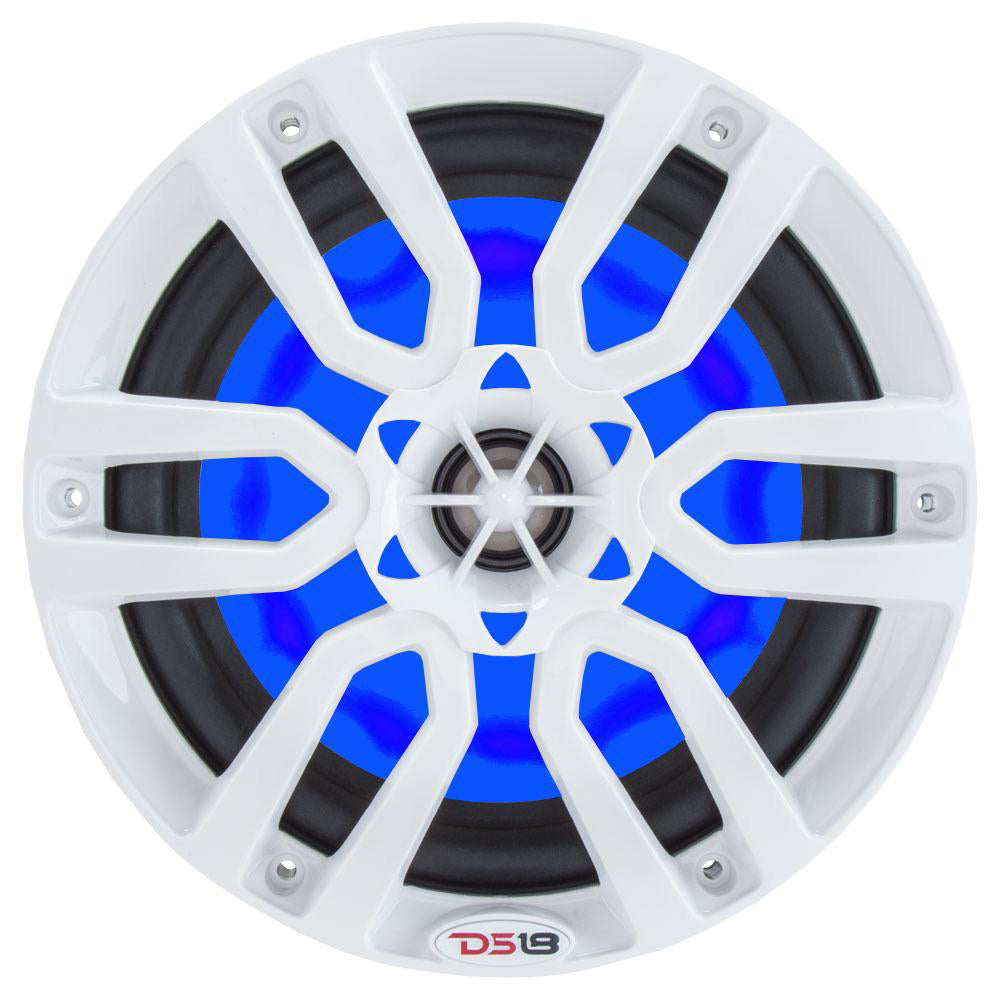 DS18 HYDRO 6.5 in. 2-Way Marine Speakers with RGB LED Lights, 375W