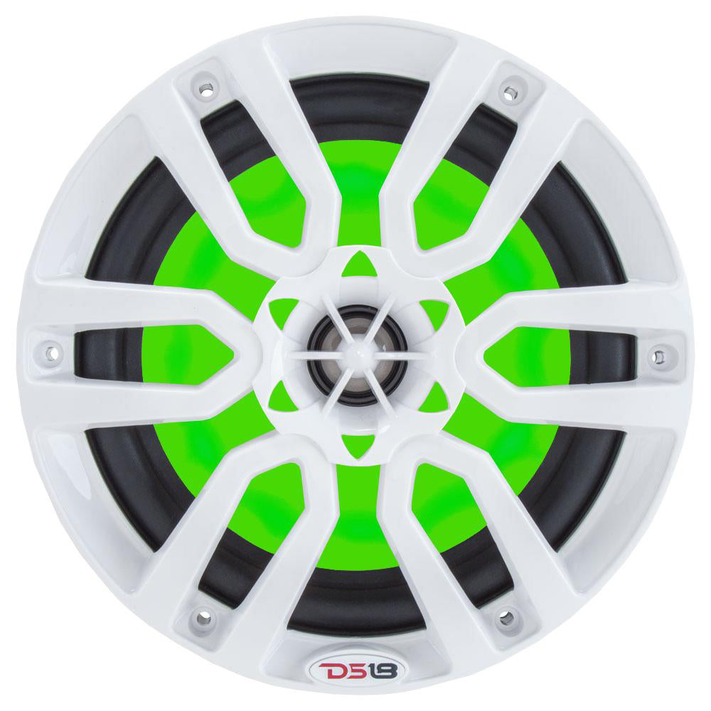 DS18 HYDRO 6.5 in. 2-Way Marine Speakers with RGB LED Lights, 375W