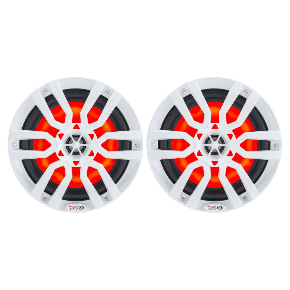 DS18 HYDRO 6.5 in. 2-Way Marine Speakers with RGB LED Lights, 375W