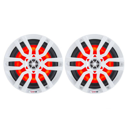 DS18 HYDRO 6.5 in. 2-Way Marine Speakers with RGB LED Lights, 375W