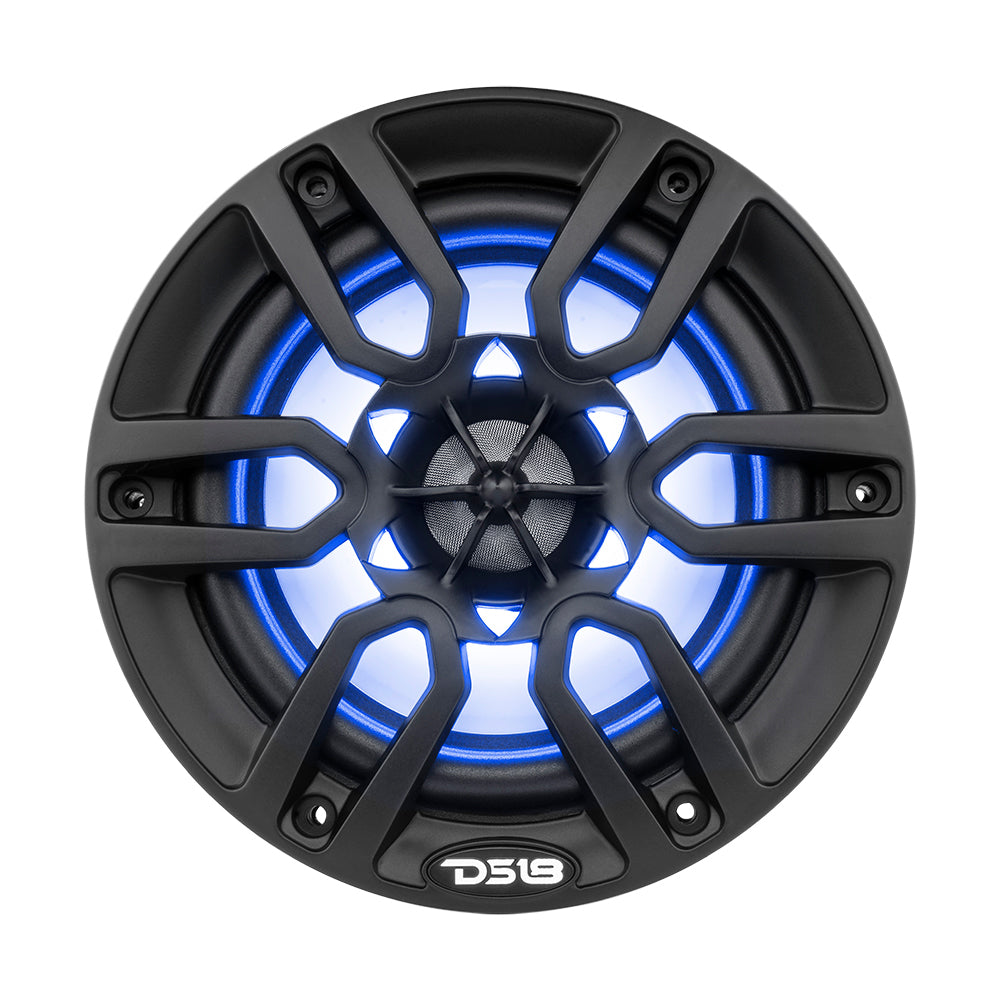 DS18 HYDRO 6.5 in. 2-Way Marine Speakers with RGB LED Lights, Matte Black (NXL-6BK)