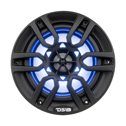 DS18 HYDRO 6.5 in. 2-Way Marine Speakers with RGB LED Lights, Matte Black (NXL-6BK)