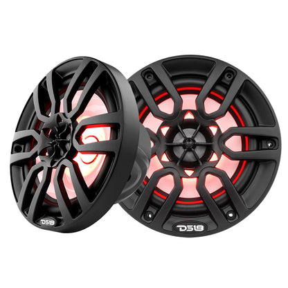 DS18 HYDRO 6.5 in. 2-Way Marine Speakers with RGB LED Lights, Matte Black (NXL-6BK)