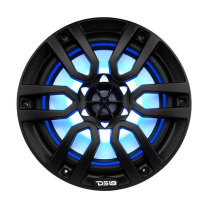 DS18 HYDRO 8 in. 2-Way Marine Speakers with RGB LED Lighting, Matte Black (NXL-8BK)