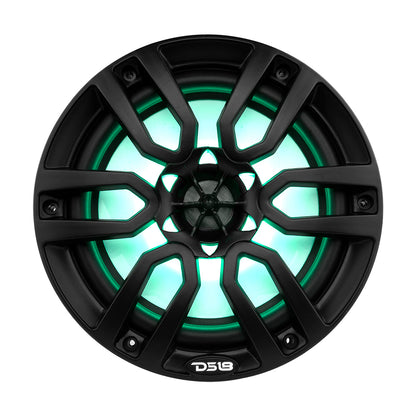 DS18 HYDRO 8 in. 2-Way Marine Speakers with RGB LED Lighting, Matte Black (NXL-8BK)