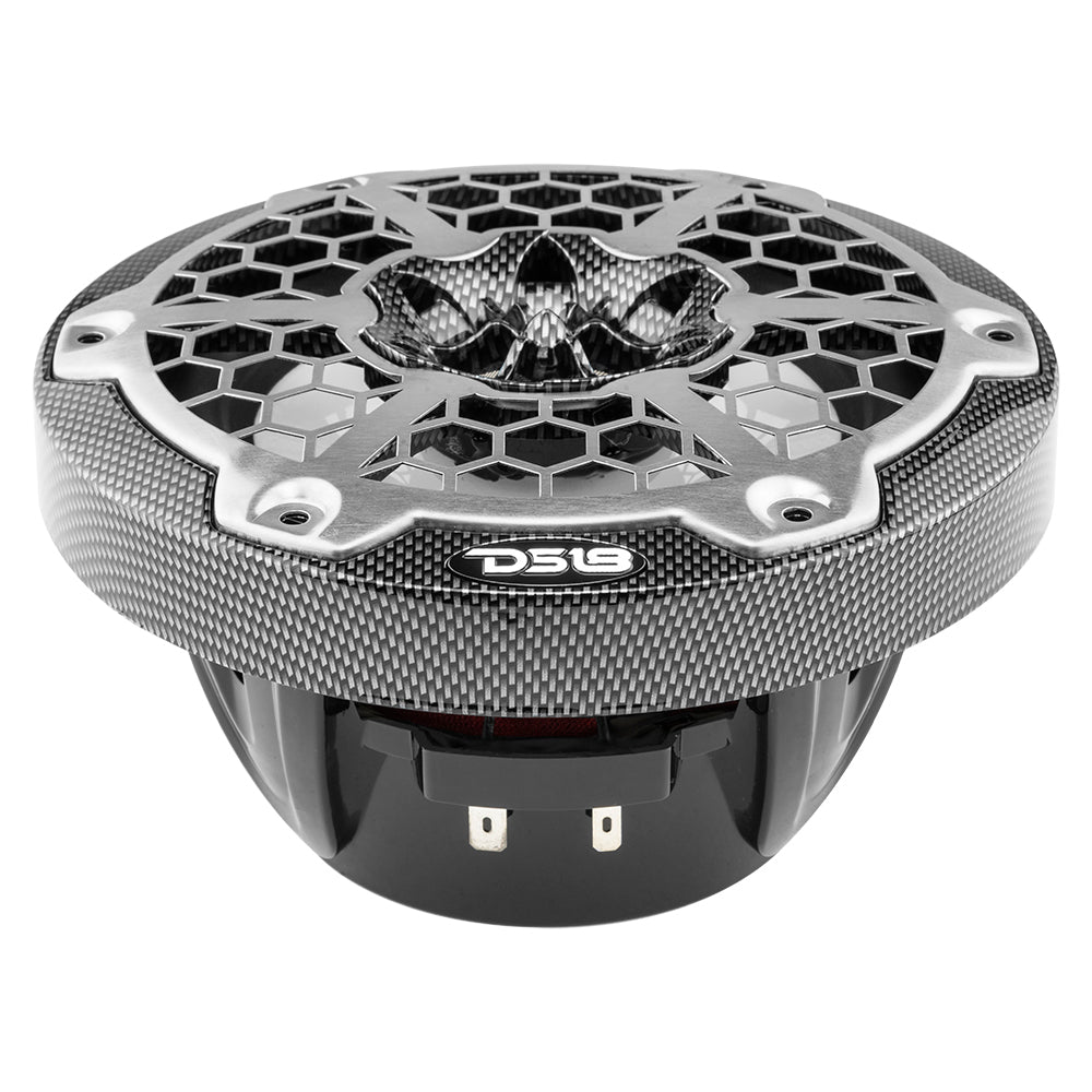 DS18 HYDRO 6.5 in. 2-Way Marine Speakers with RGB LED Lights, 300W, Black Carbon Fiber