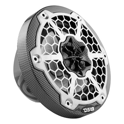 DS18 HYDRO 6.5 in. 2-Way Marine Speakers with RGB LED Lights, 300W, Black Carbon Fiber