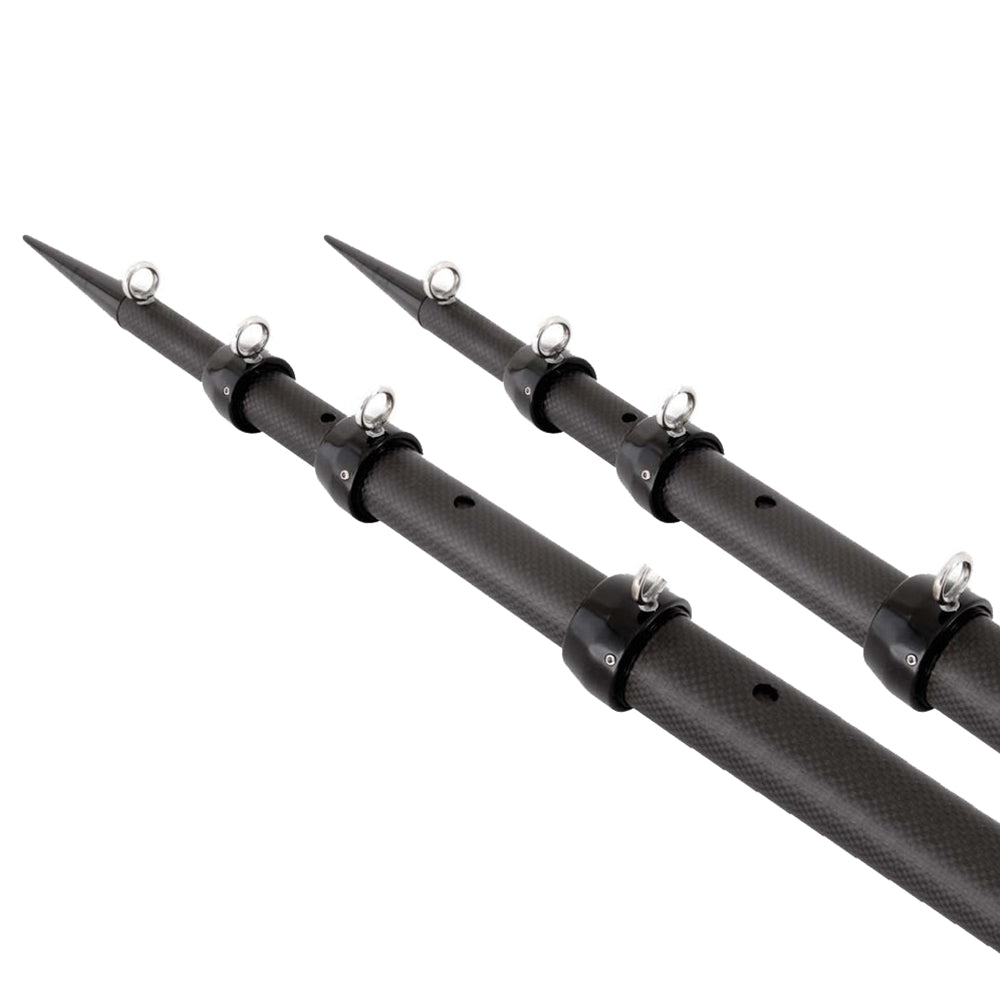 Tigress XD 3K Carbon Fiber Telescoping Outrigger Poles, 21' Matte Black – Pair