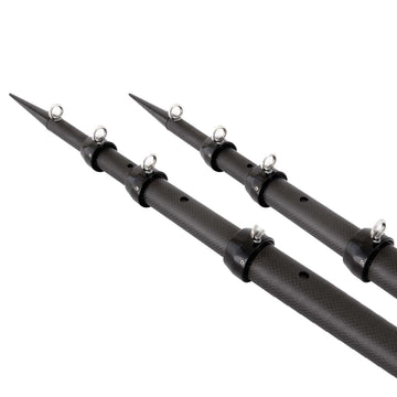 Tigress XD 3K Carbon Fiber Telescoping Outrigger Poles, 21' Matte Black – Pair