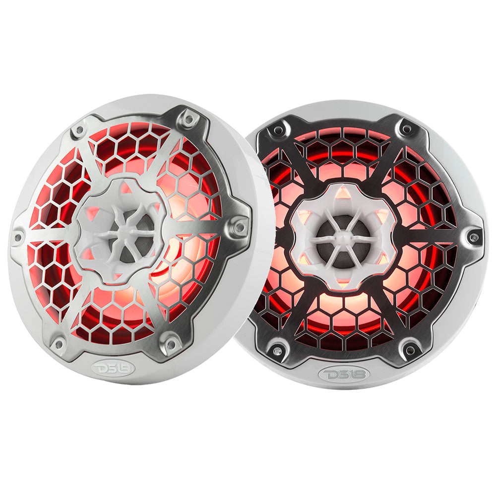 DS18 NXL-6M/WH 6.5 in. 2-Way Marine Speakers with RGB LED Lighting, Pair