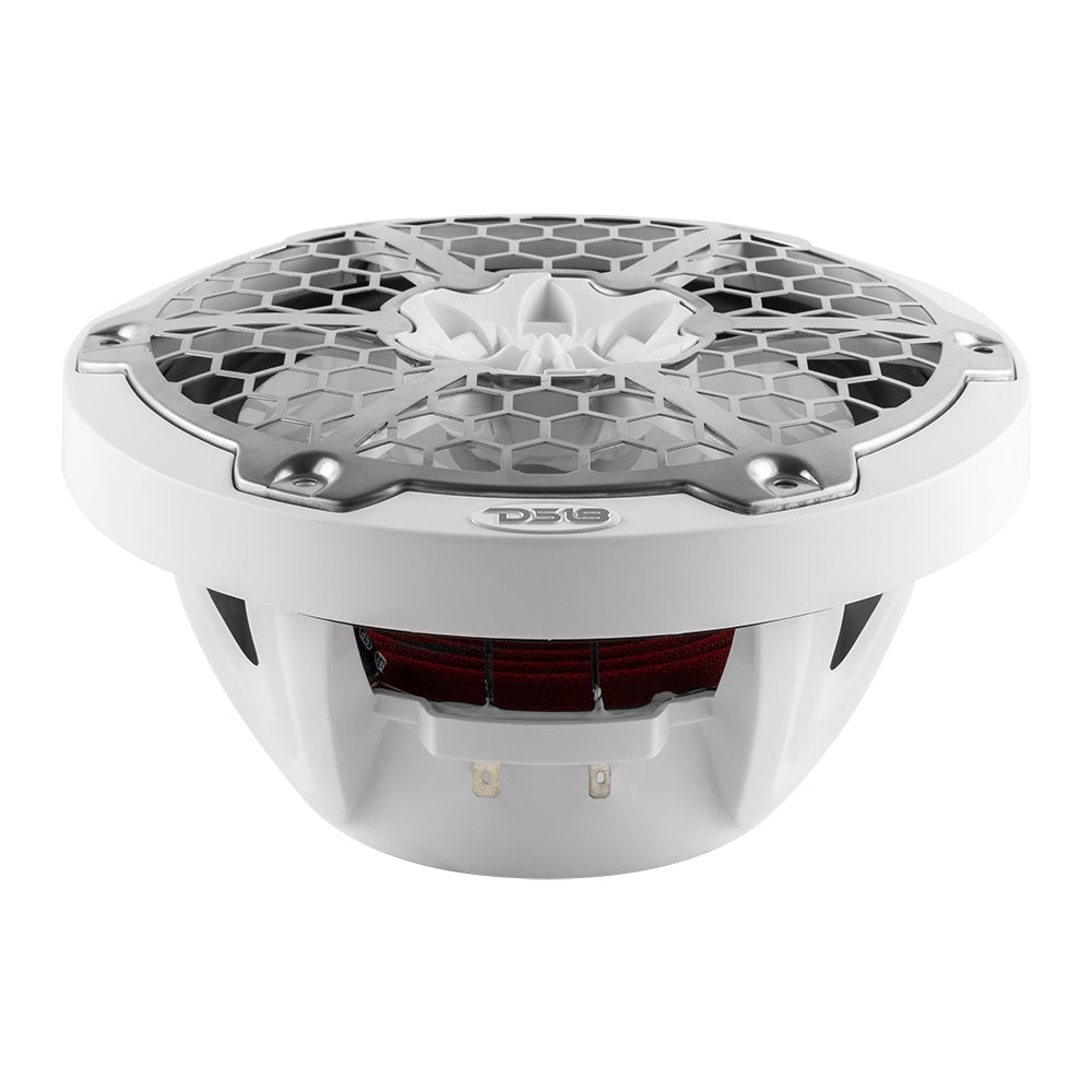 DS18 NXL-8M/WH 8 in. 2-Way Marine Speakers with RGB LED Lighting, 375W
