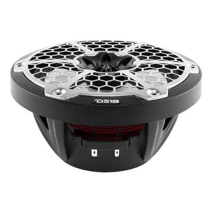 DS18 NXL-8M/BK HYDRO 8 in. 2-Way Marine Speakers with RGB LED Lighting, 375W