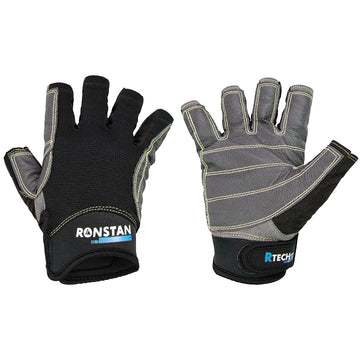 Ronstan Sticky Race Short Finger Sailing Gloves, Black, XS – UPF 50