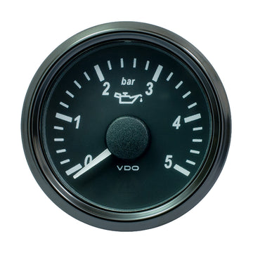 VDO SingleViu 52mm Oil Pressure Gauge, 5 Bar (0-180 Ohm)