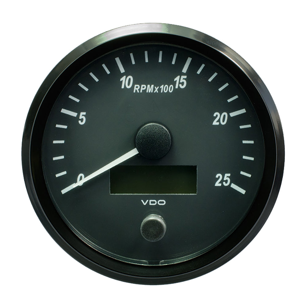 VDO SingleViu 100mm (4") Tachometer, 2500 RPM, J1939 CAN & Analog