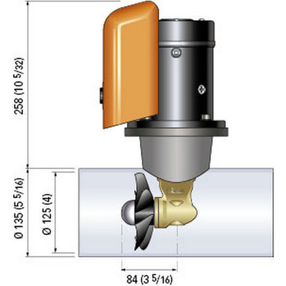 Quick BTQ 125-40 Bow Thruster, 12V, 40 kgf, 2.2 kW