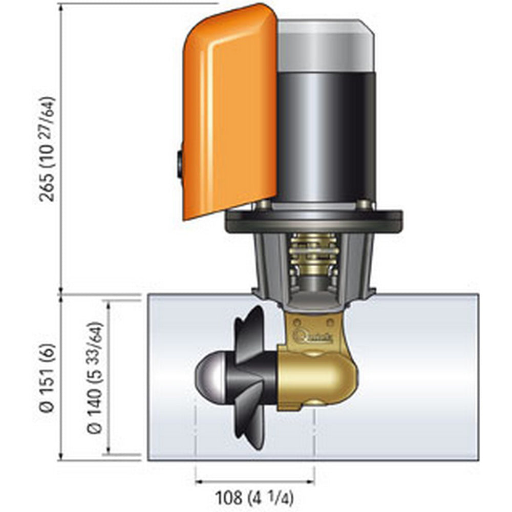 Quick BTQ 140-40 Bow Thruster, 40KGF 12V – For 20-29ft Boats