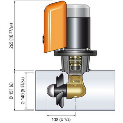 Quick BTQ 140-40 Bow Thruster, 40KGF 12V – For 20-29ft Boats