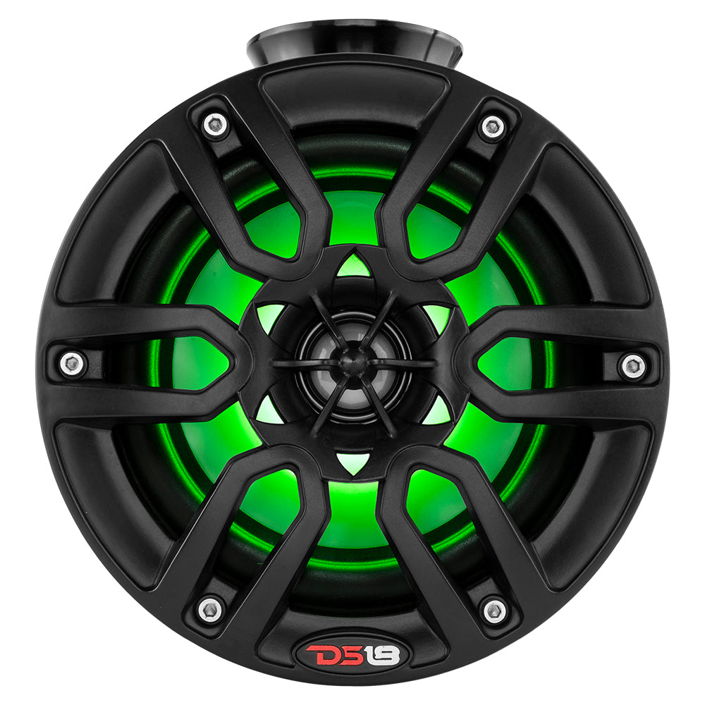 DS18 HYDRO 8 in. Compact Wakeboard Tower Speaker Pods with RGB LED Lighting, Pair, 375W, Black